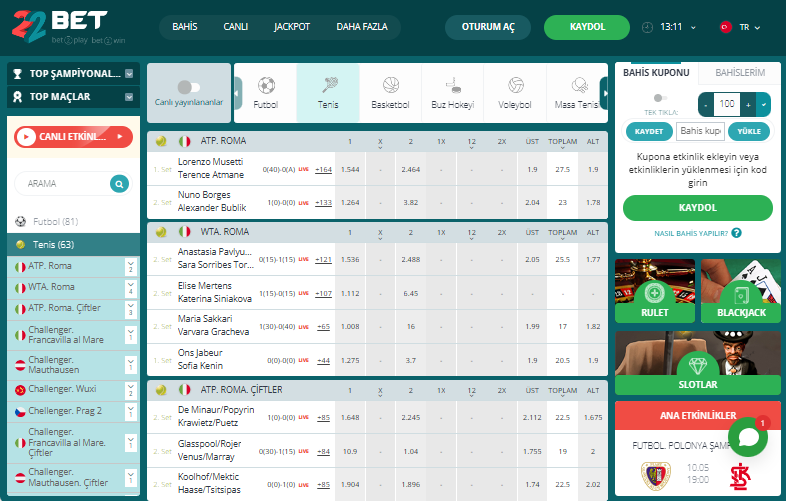 tenis-canlı-bahis-22bet